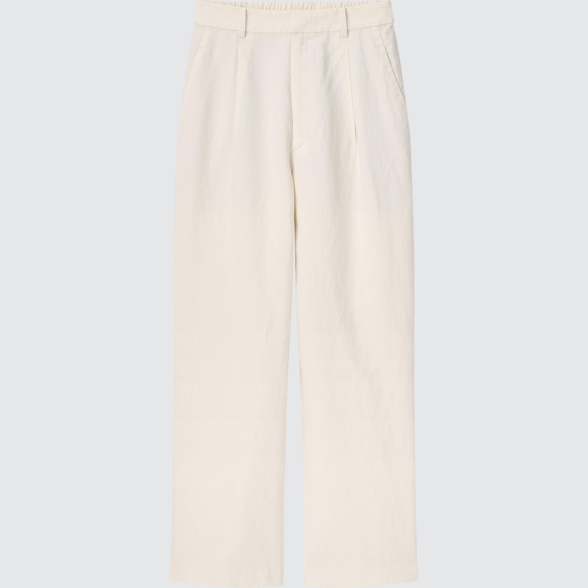 UNIQLO Linen Blend Tucked Wide Leg Trousers | StyleHint