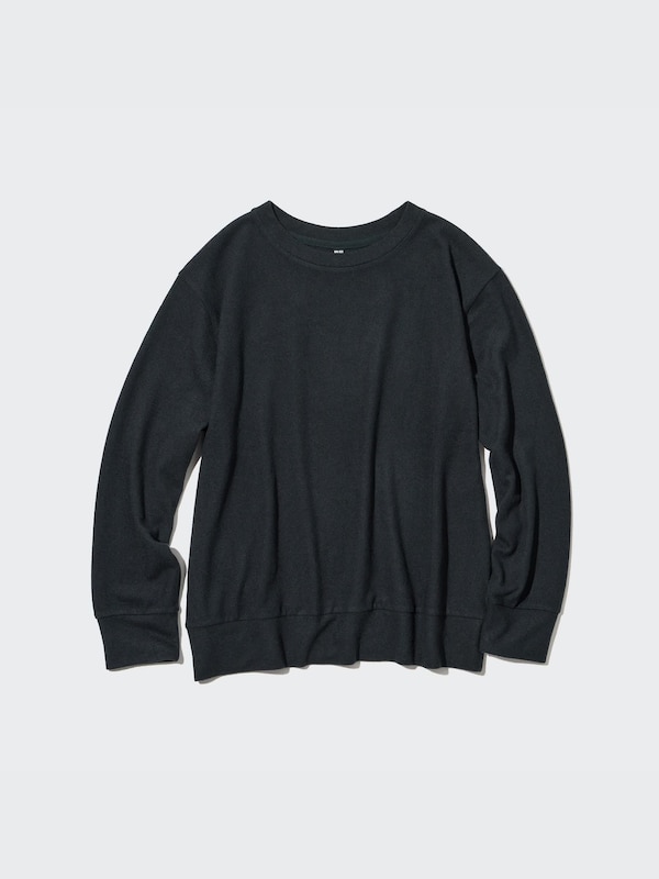 Soft Knitted Fleece Crew Neck Long-Sleeve T-Shirt