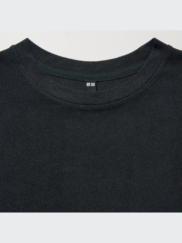 Soft Knitted Fleece Crew Neck Long-Sleeve T-Shirt