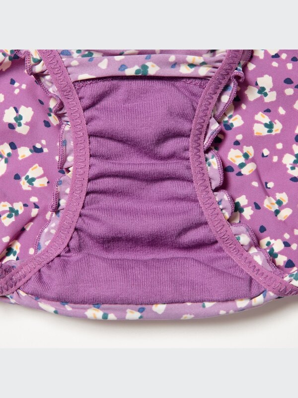 Frilled Mini-Flower Print Mid-Rise Briefs