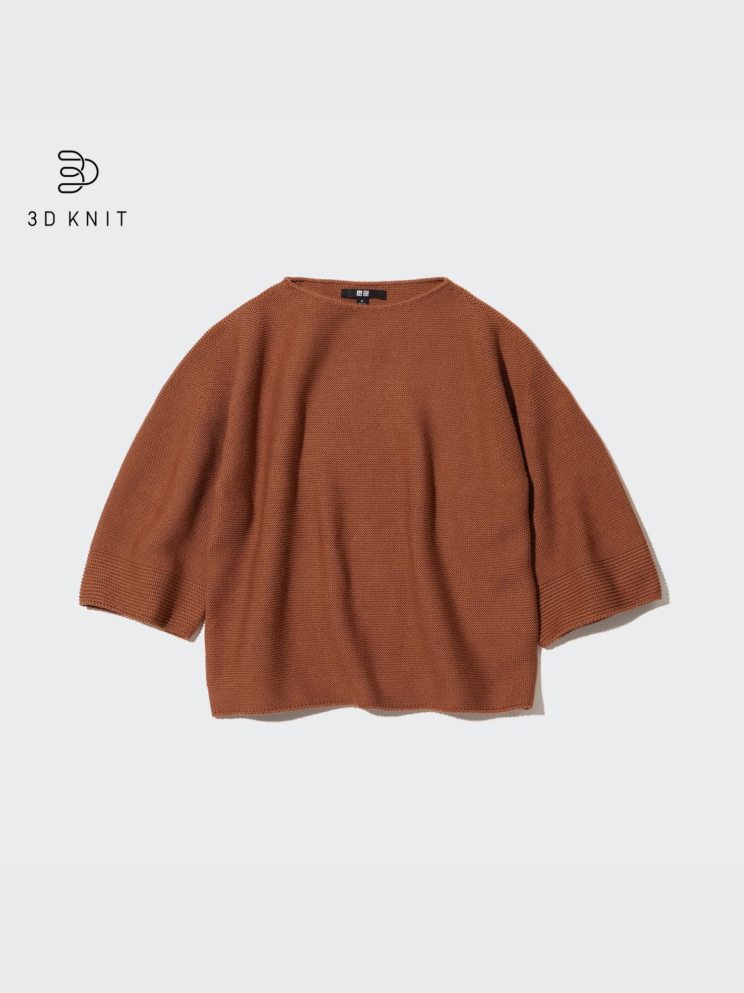 3D Knit Cotton Wide 3/4 Sleeve Sweater | UNIQLO US