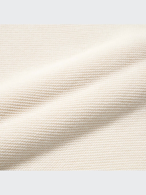 3D Knit Cotton Wide 3/4 Sleeve Sweater