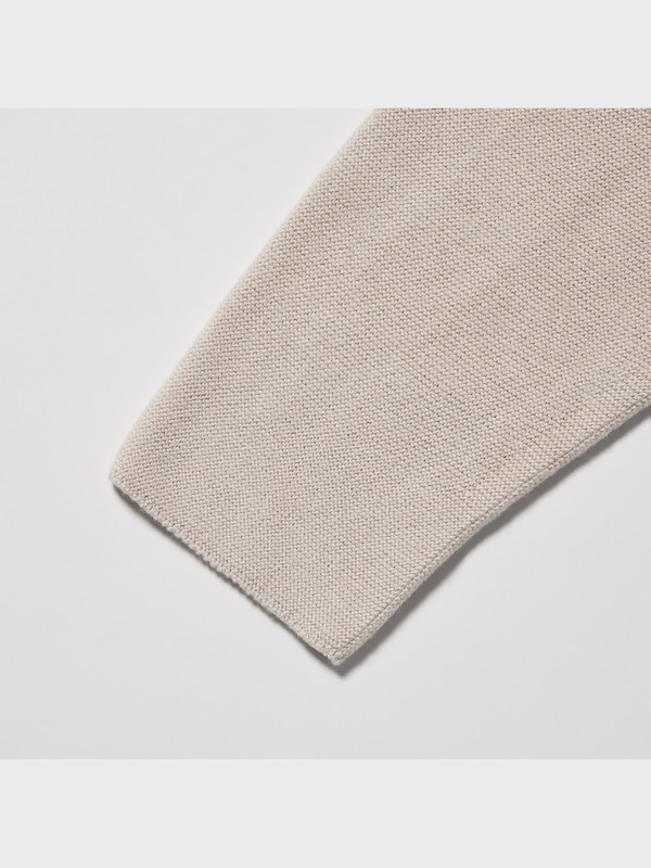 3D Knit Cotton Dolman Long-Sleeve Sweater