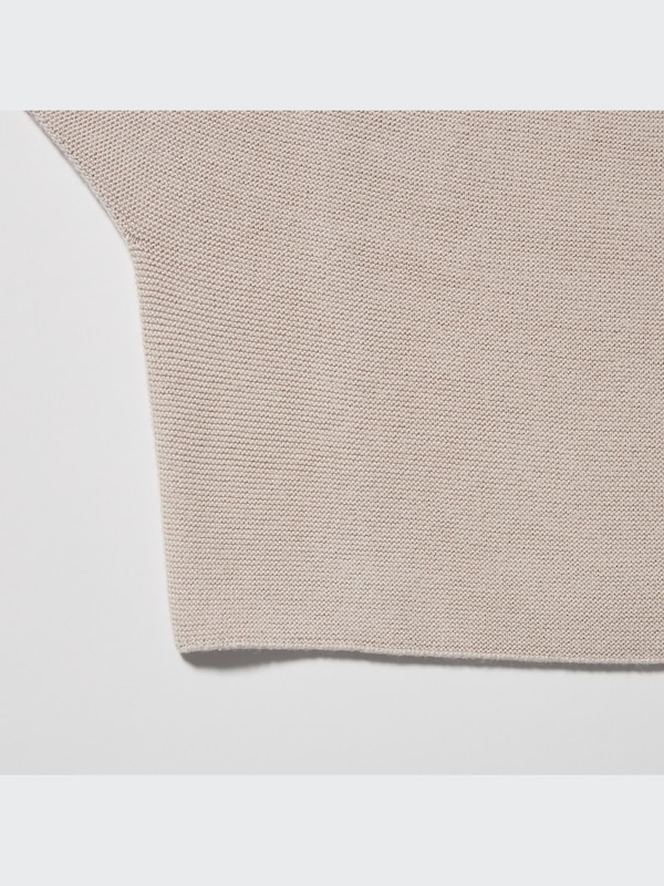 3D Knit Cotton Dolman Long-Sleeve Sweater