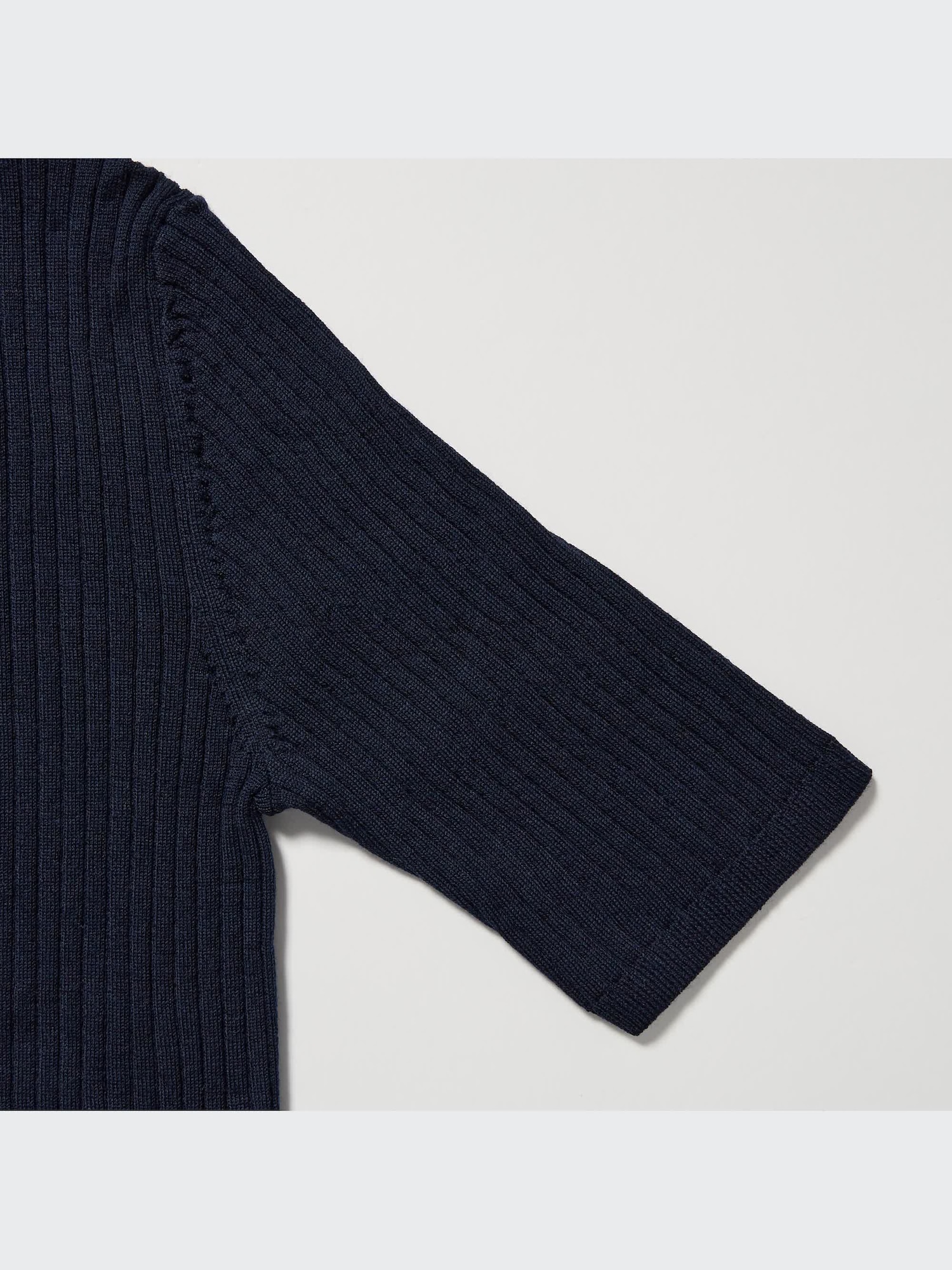 Extra Fine Merino Ribbed Half-Sleeve Short Sweater | UNIQLO US