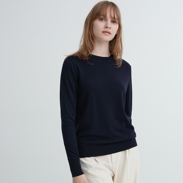 Extra Fine Merino Crew Neck Long-Sleeve Sweater | UNIQLO US