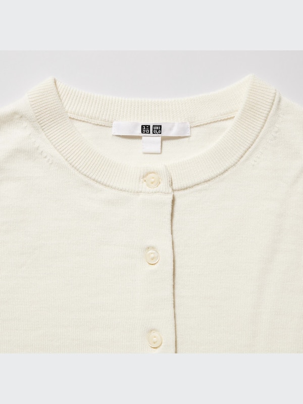 EXTRA FINE MERINO CREW NECK CARDIGAN