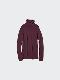 Jersey 100% merino cuello alto canalé