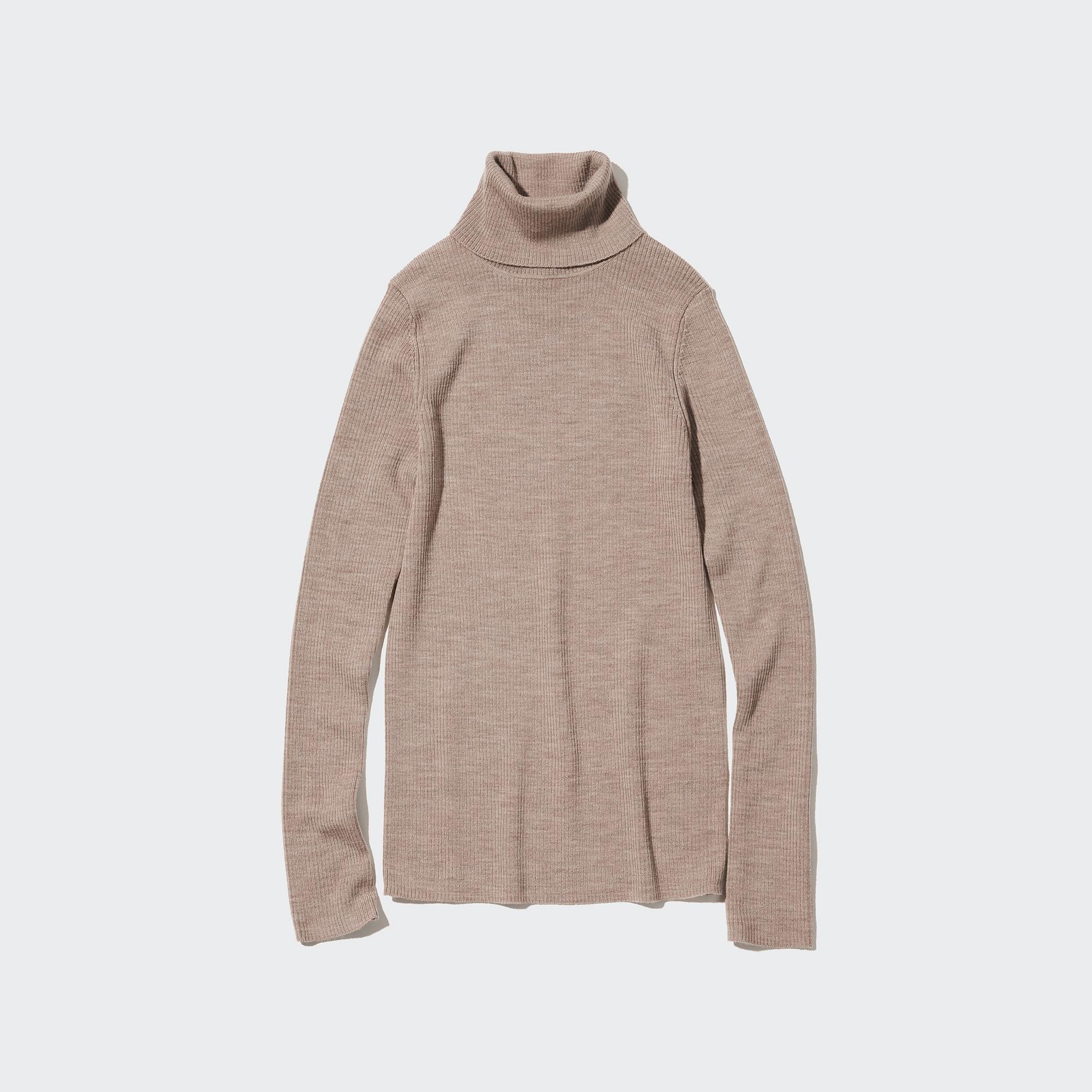 Extra Fine Merino Ribbed Turtleneck Long-Sleeve Sweater