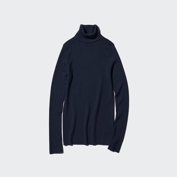 Extra Fine Merino Ribbed Turtleneck Long-Sleeve Sweater | UNIQLO US