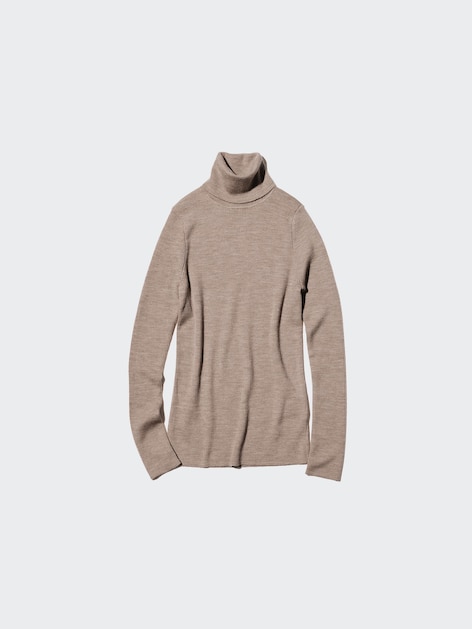 100% Merino Ribbed Turtleneck Sweater