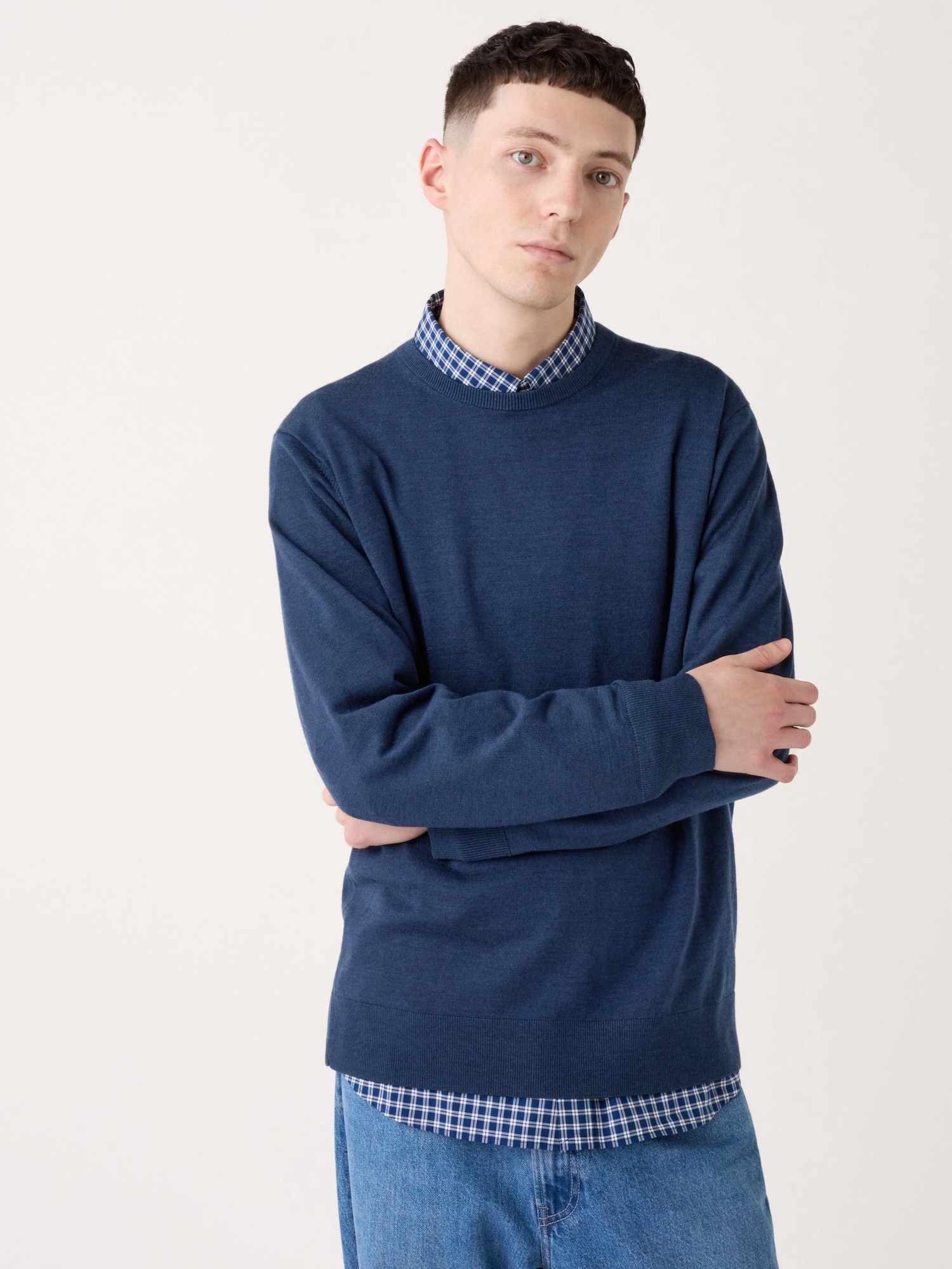 WAFFLE HENLEY NECK T-SHIRT | UNIQLO CA