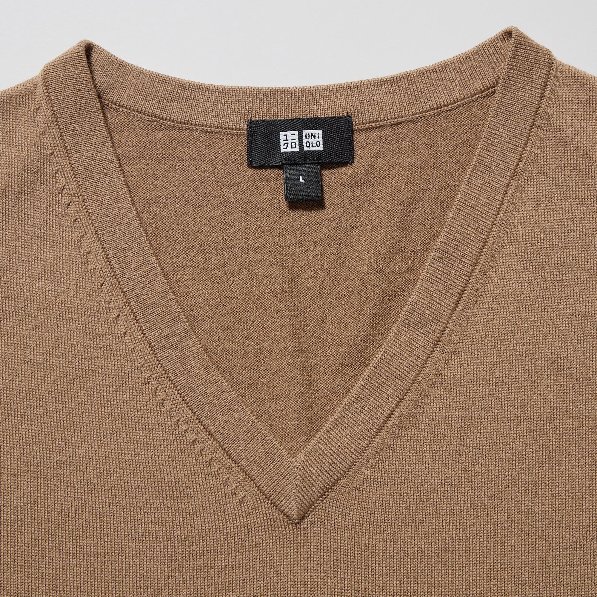 100% Extra Fine Merino V Neck Jumper | UNIQLO GB