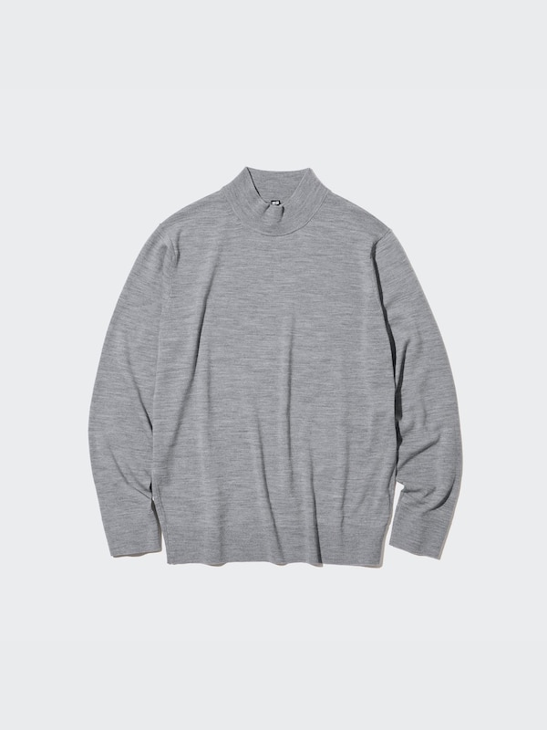 100% Extra feine Merinowolle Pullover mit Stehkragen