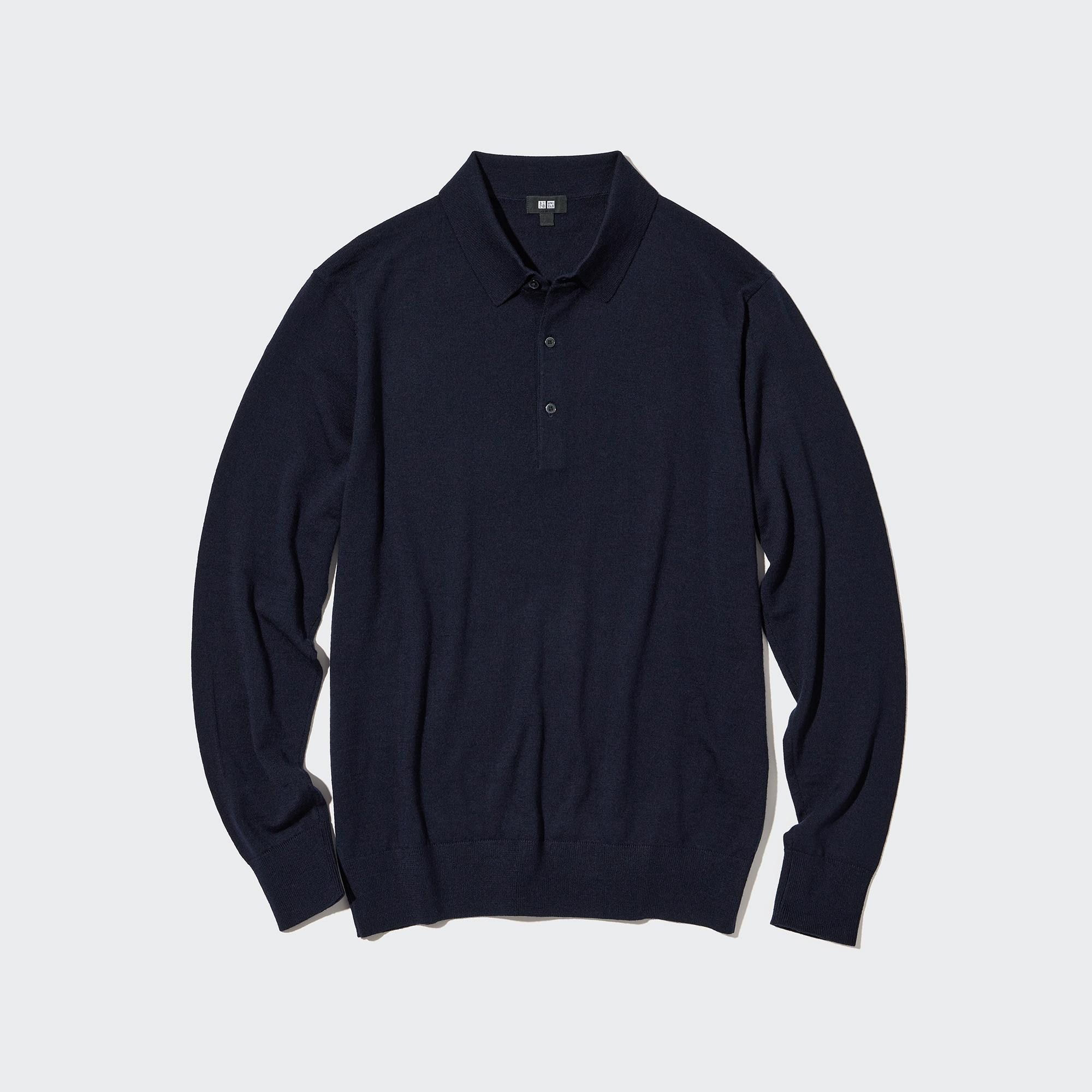 Extra Fine Merino Knitted Long-Sleeve Polo Shirt | UNIQLO US
