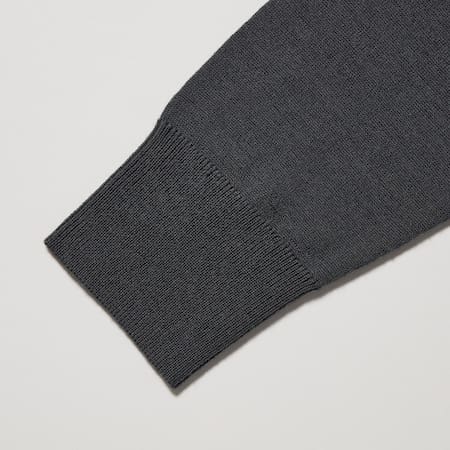100% Extra Fine Merino Knit Long Sleeved Polo Shirt | UNIQLO GB