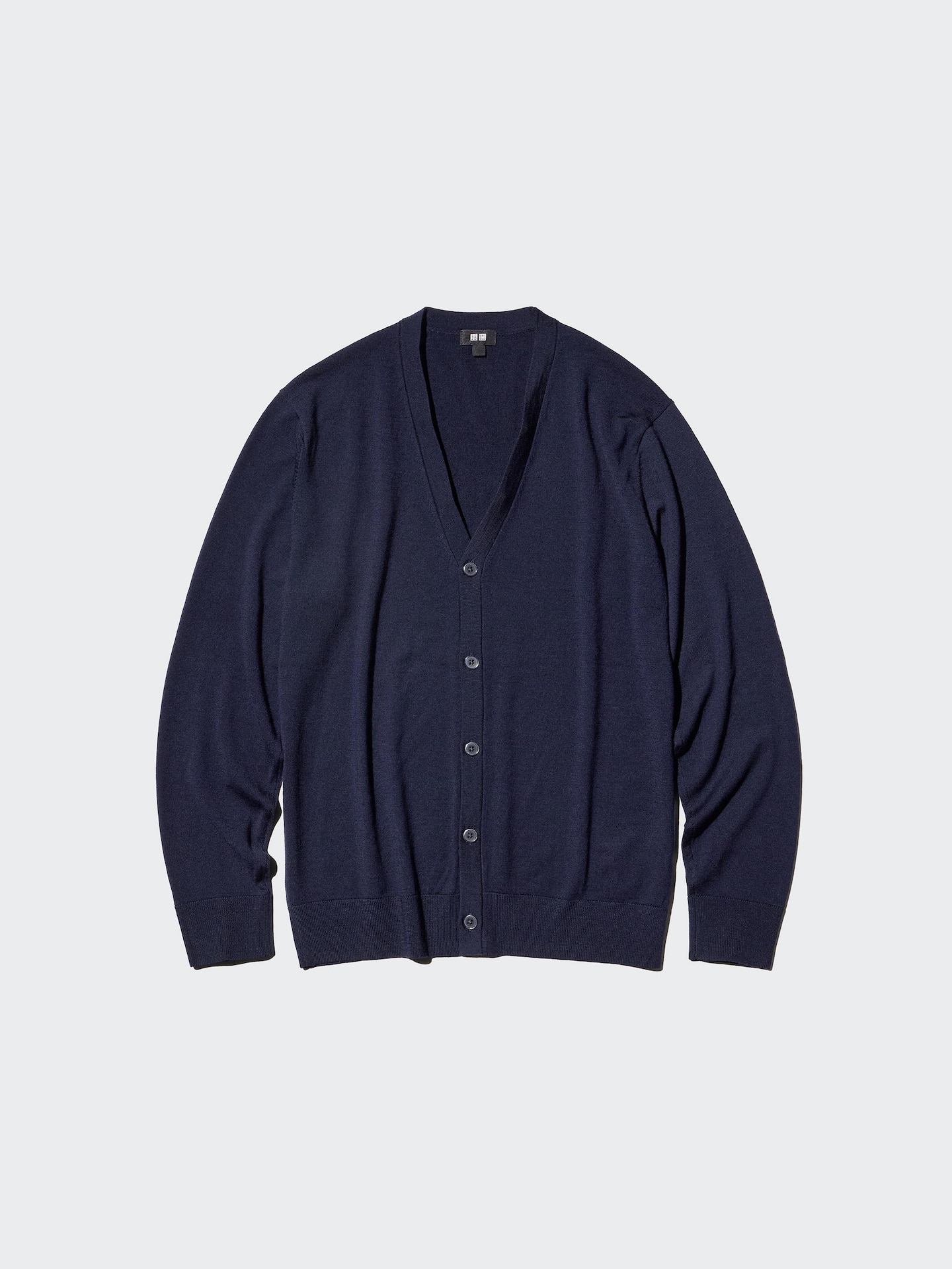 Кардиган Uniqlo Merino Cardigan V-Neck, цвет: Чёрный — фото 5