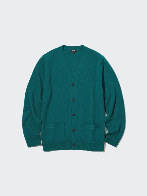 100% Premium Lambswool V Neck Long Sleeve Cardigan