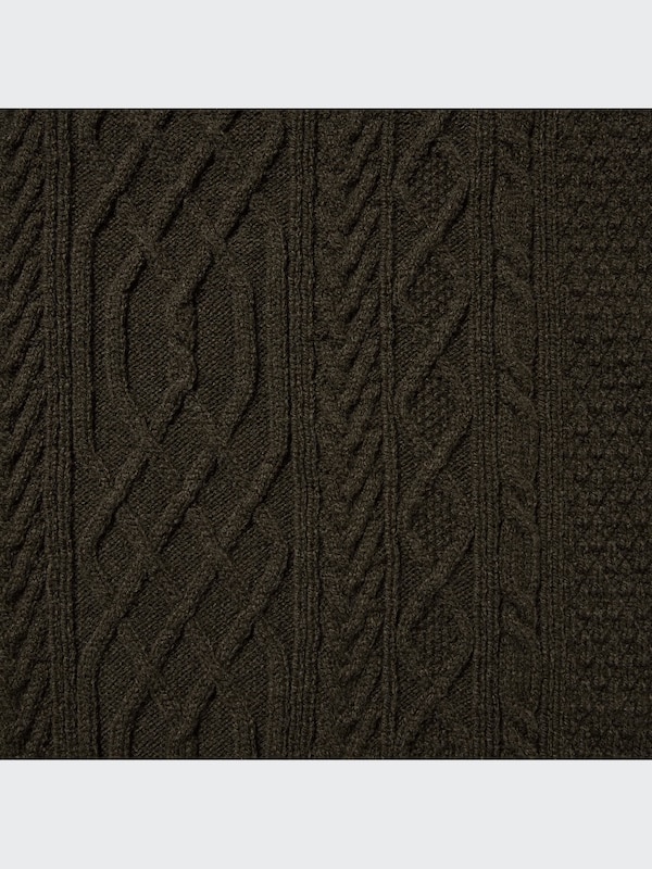 Low Gauge Aran Crew Neck Long-Sleeve Sweater