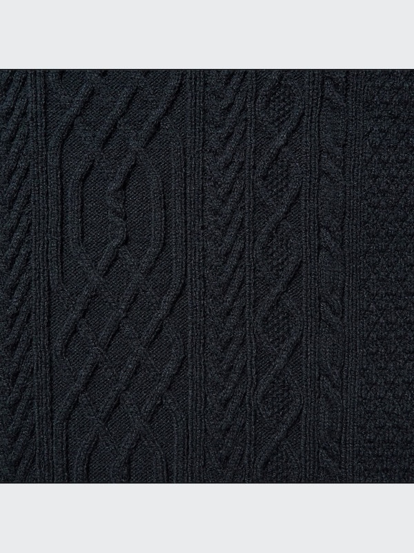 Low Gauge Aran Crew Neck Long-Sleeve Sweater