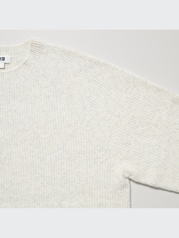 3D Knit Souffle Yarn Long-Sleeve Sweater