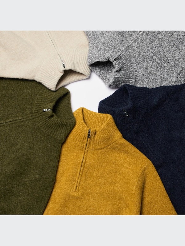 SOUFFLE YARN HALF-ZIP SWEATER