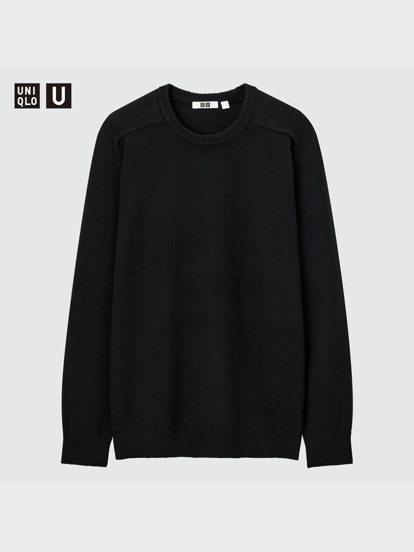 U Crepe Wool Crew Neck Sweater