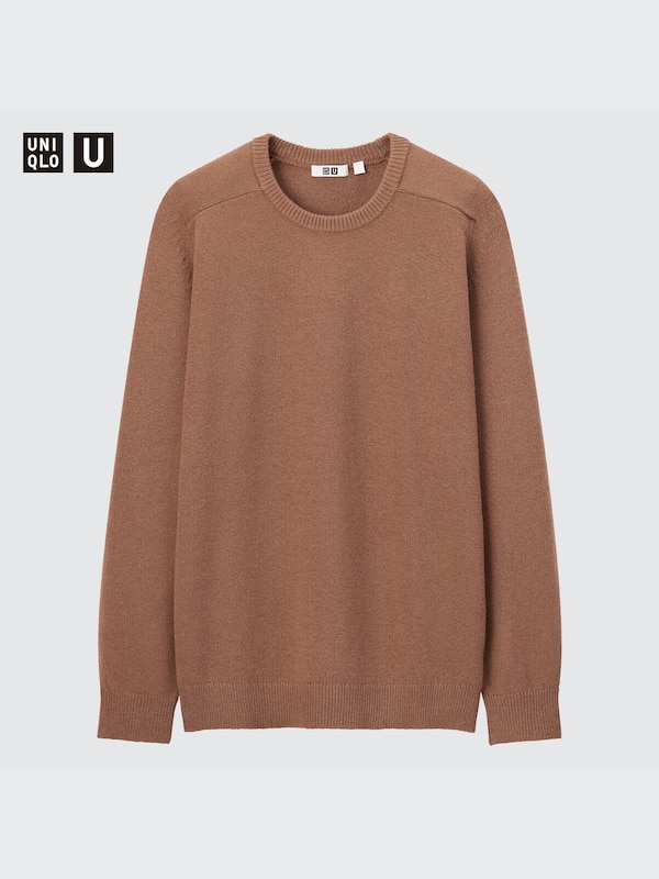 U Crepe Wool Crew Neck Sweater