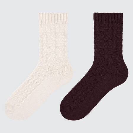 HEATTECH Cable Knit Socks (Two Pairs)