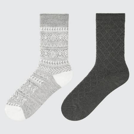 HEATTECH Fair Isle Print Socks (Two Pairs)