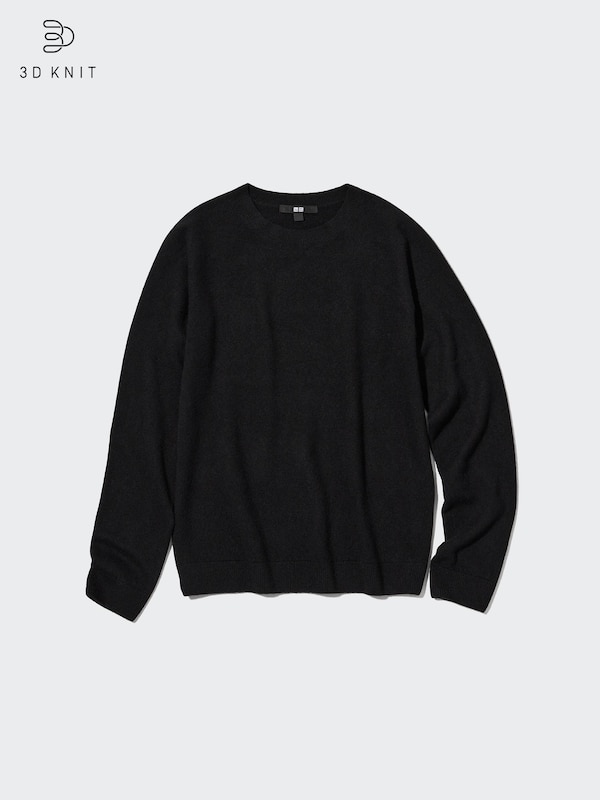 3D KNIT CASHMERE CREW NECK SWEATER
