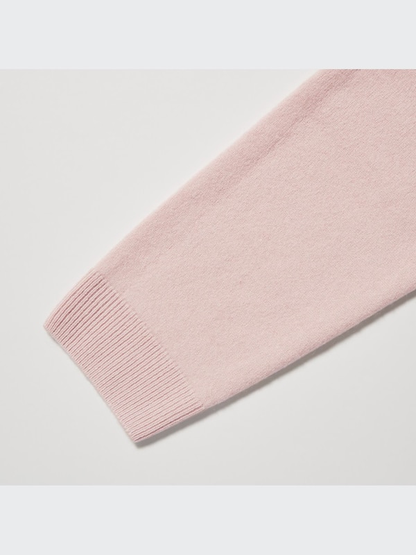 3D Knit Cashmere Crew Neck Long-Sleeve Sweater