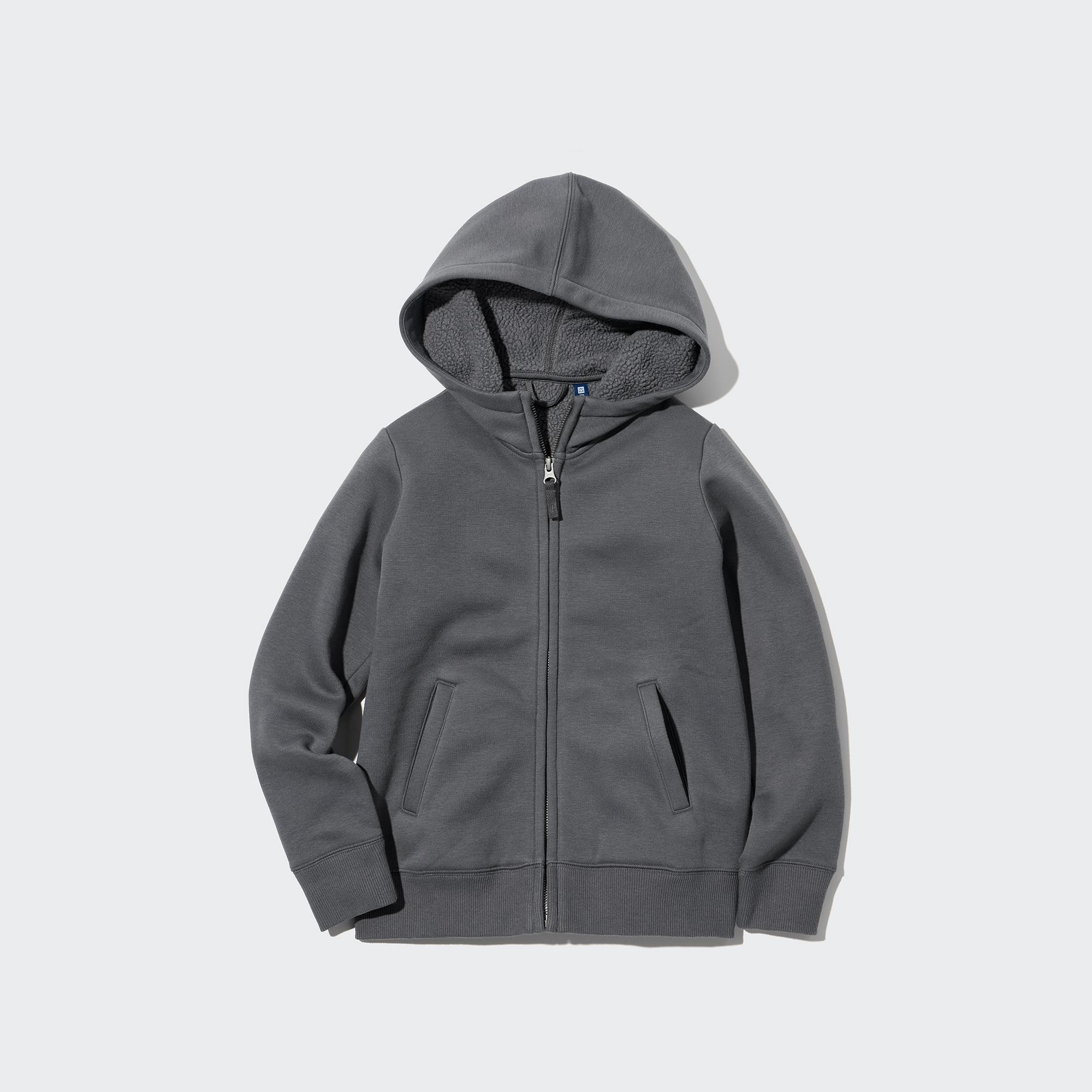 KIDS PILE LINED SWEAT LONG SLEEVE FULL ZIP HOODIE UNIQLO AU