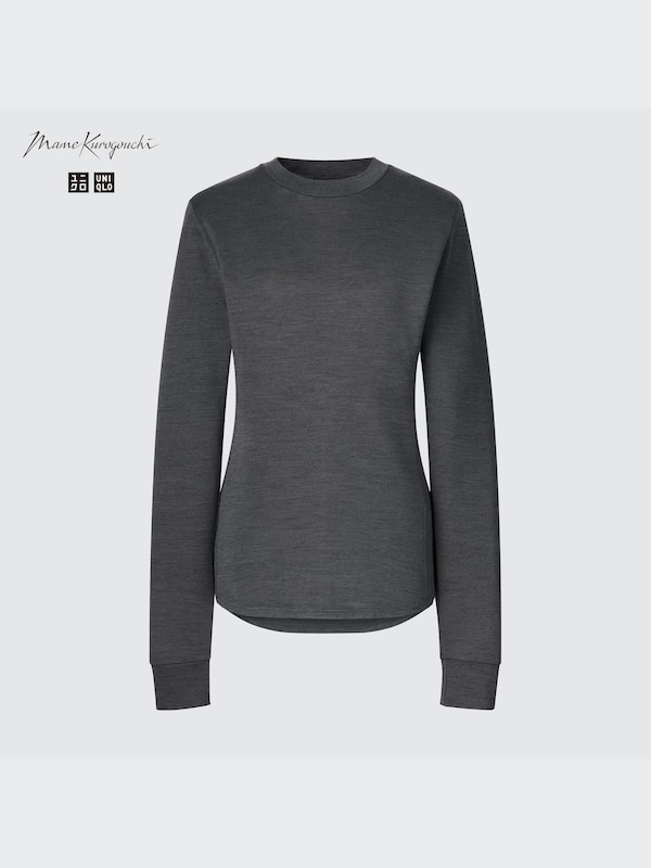 HEATTECH Wool Blend Crew Neck Long-Sleeve T-Shirt (Mame Kurogouchi)