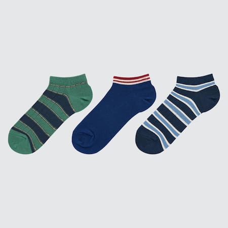 Kids Striped Short Socks (Three Pairs)