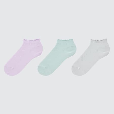 Girls Ribbed Short Socks (Three Pairs)