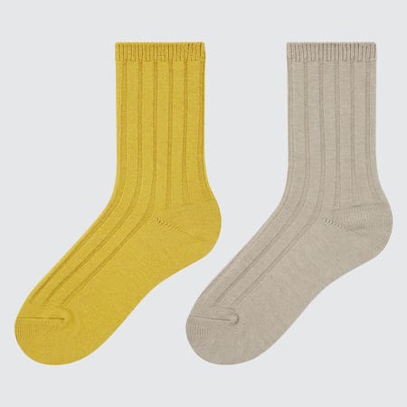 Kids HEATTECH Ribbed Socks (Two Pairs)