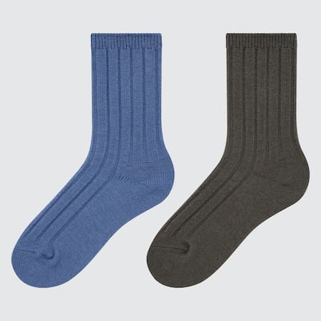 Kids HEATTECH Ribbed Thermal Socks (Two Pairs)