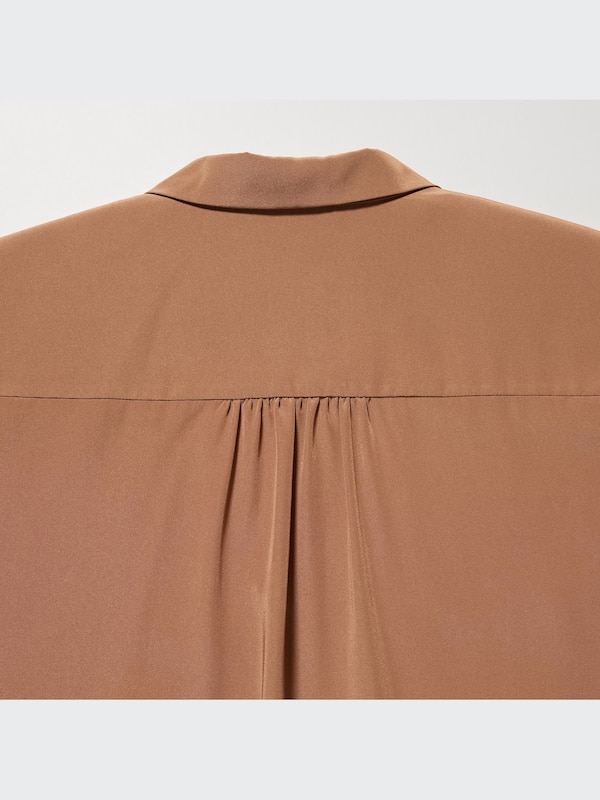 Shiny Long-Sleeve Blouse