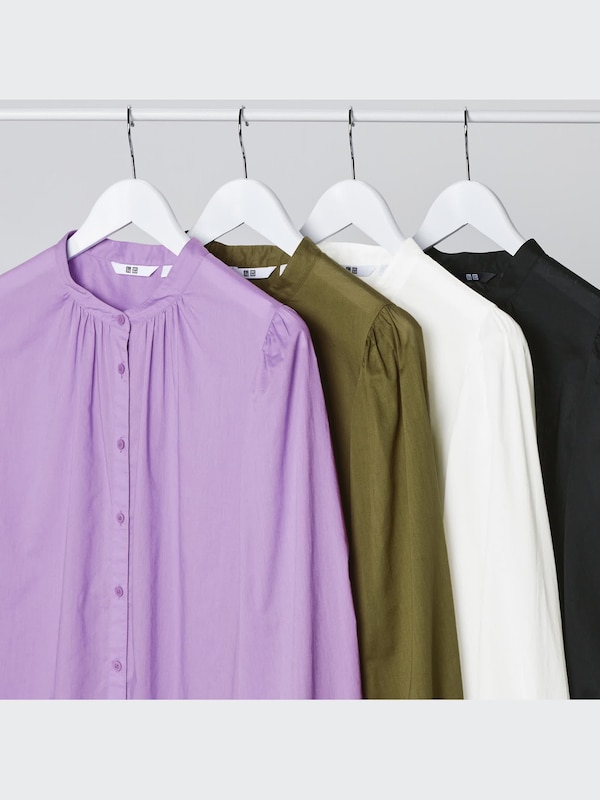 Cotton Volume Long-Sleeve Blouse