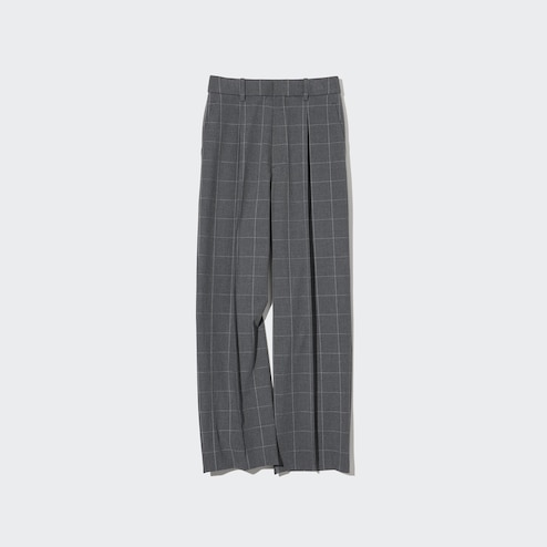 Pleated Wide Pants (Check)