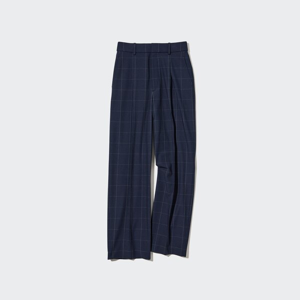 Wide-Fit Pleated Pants (Windowpane) | UNIQLO US