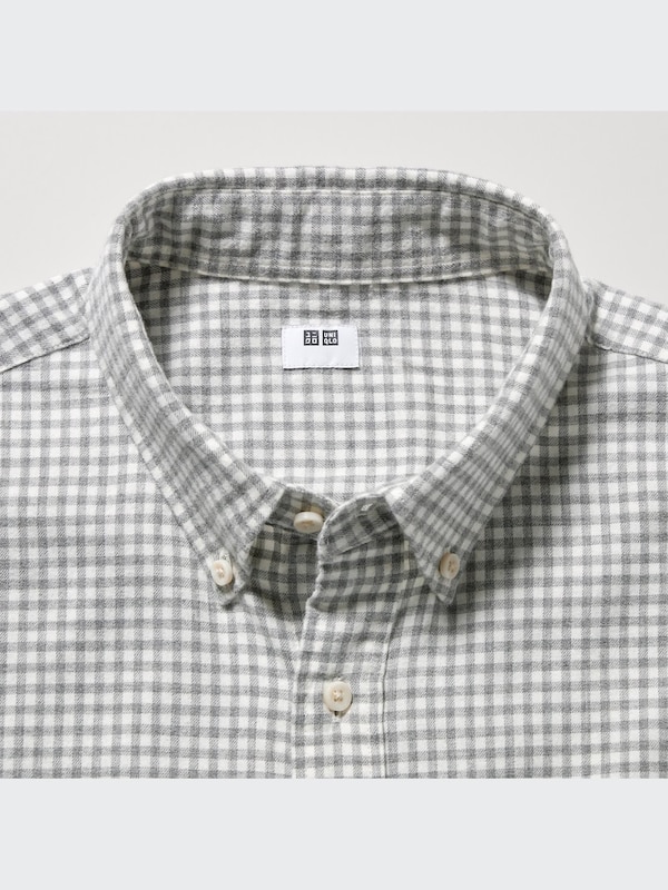 CHEMISE EN FLANELLE À CARREAUX (COL BOUTONNÉS)