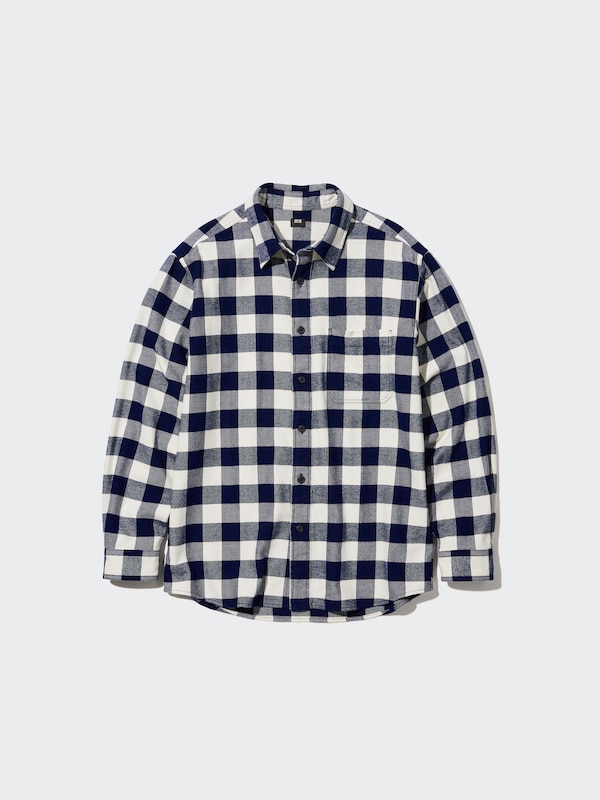Chemise en Flanelle à Carreaux (Col Classique)