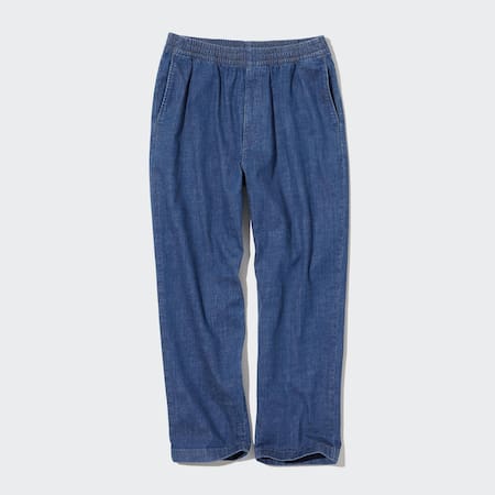 Cotton Denim Relaxed Fit Ankle Length Trousers