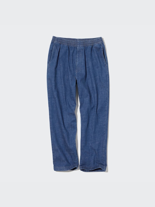 Cotton Relaxed Ankle Pants (Denim)