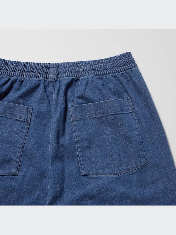 Cotton Relaxed Ankle Pants (Denim)