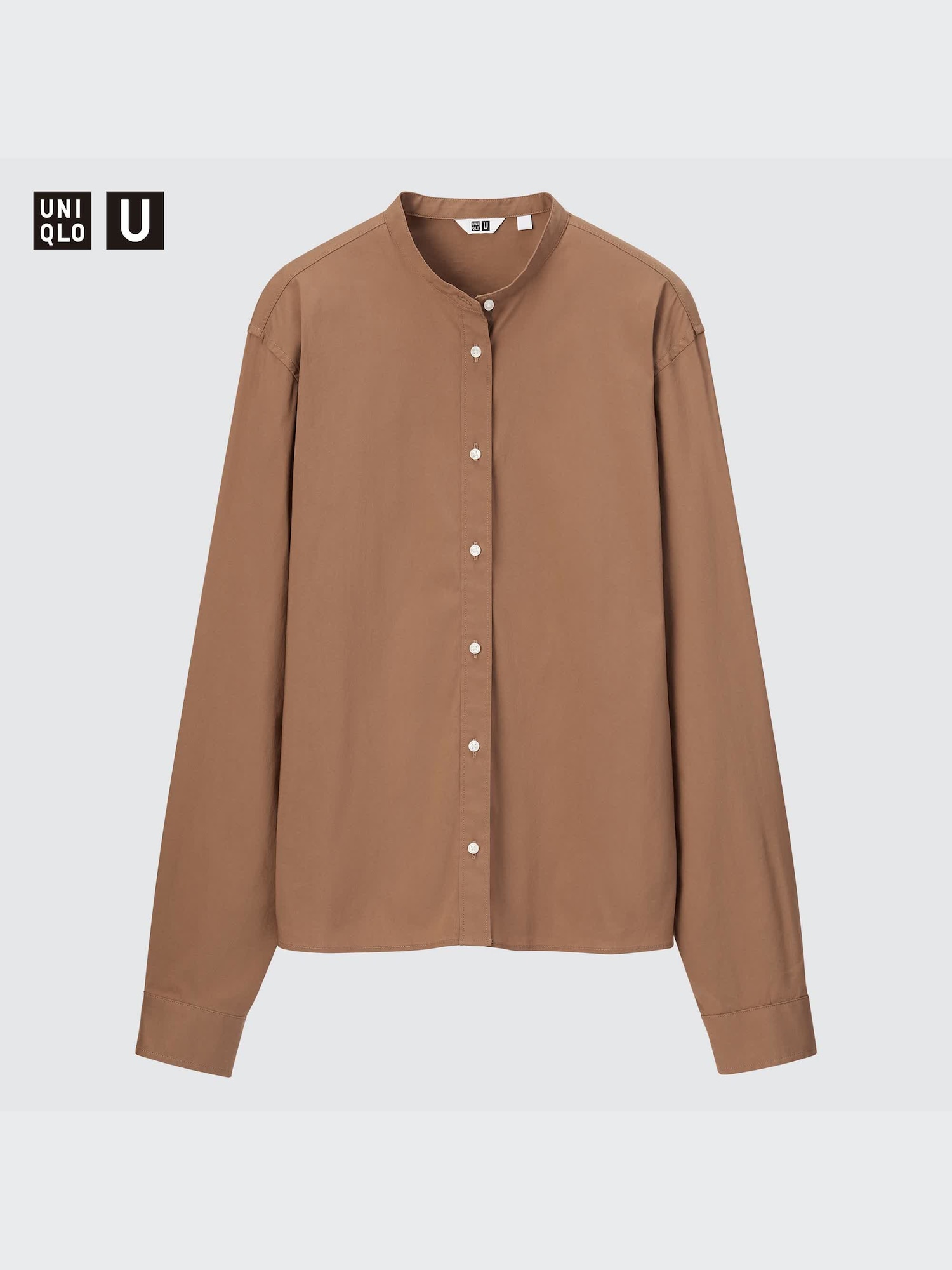 Ready go to ... https://www.uniqlo.com/us/en/products/E451345-000/00?colorDisplayCode=35u0026sizeDisplayCode=004 [ U Stand Collar Long-Sleeve Shirt | UNIQLO US]