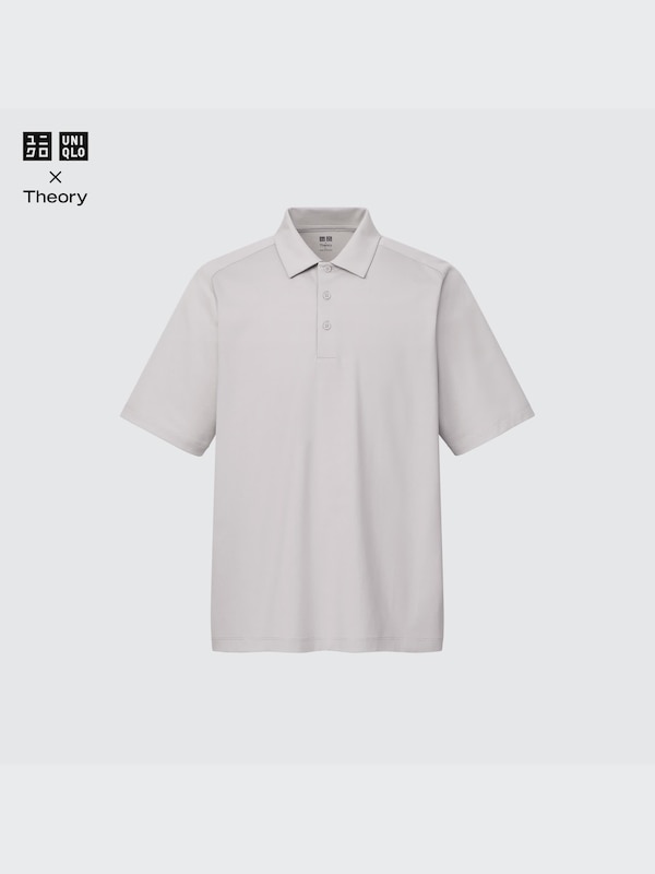 Smooth Cotton Short-Sleeve Polo Shirt (Theory)