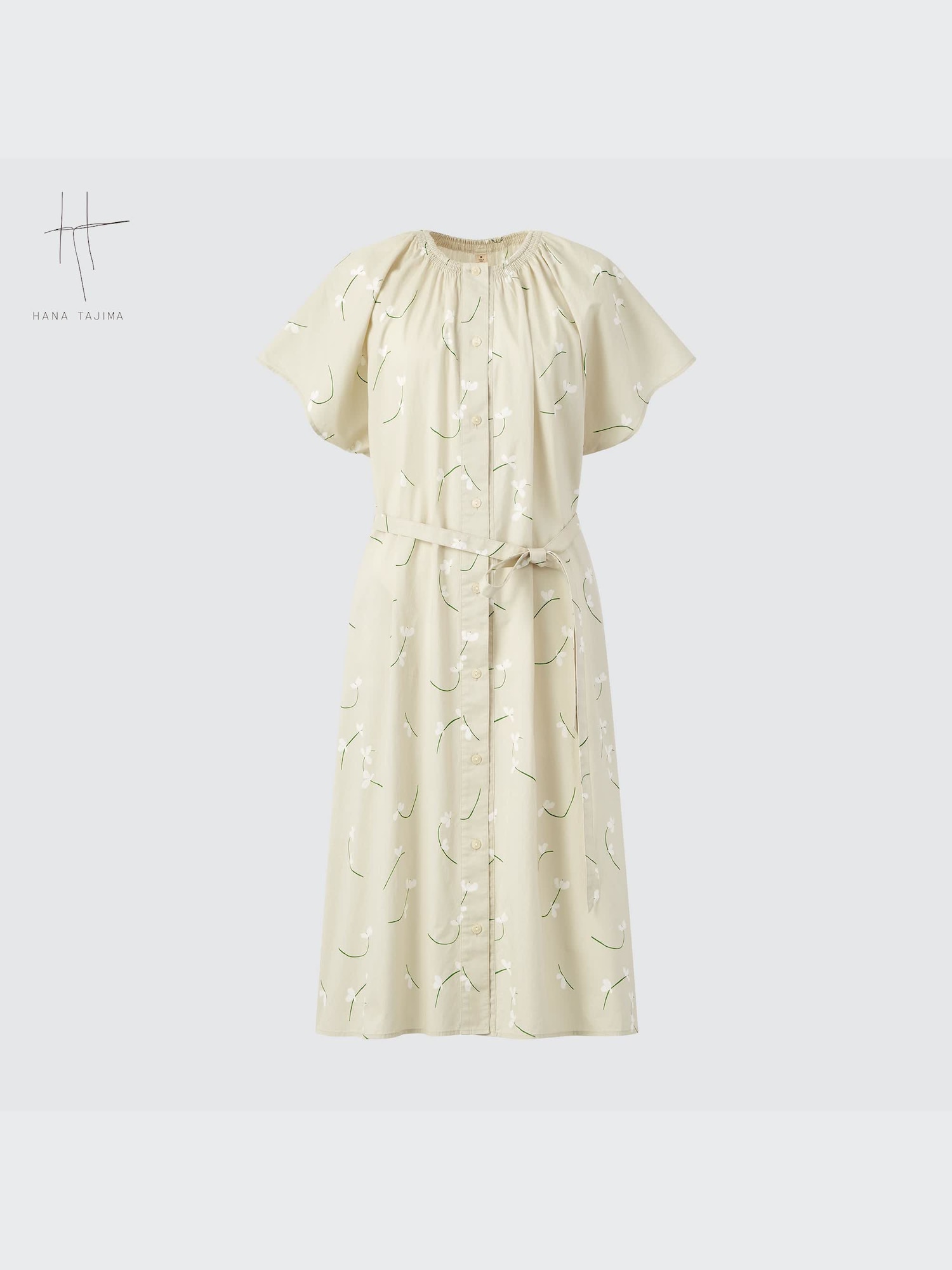 WOMEN'S HANA TAJIMA COTTON DOBBY BELTED DRESS | UNIQLO CA